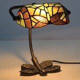 Uziqueif Tiffany Banker Lamp, Bankerlampe Schreibtischlampe Retro Vintage Tischleuchte, BüRotischlampe, Lampenschirm Aus Glas, Nachttischlampe Für Schlafzimme