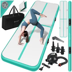 KESSER® Turnmatte Aufblasbar Airtrack 2m/3m/4m/5m/6m Fitness-Matte Gymnastikmatte   inkl. Tragetasche & elektr. Luftpumpe   Yogamatte, Tumbling Matten, Trainingsmatte, Turn- & Fitness