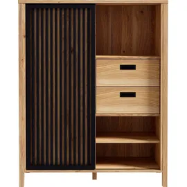 Forte Highboard 103,4 x 129,9 x 40,2 cm Mauvella Eiche / Schwarz
