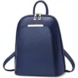 DORRISO Rucksack Damen Mode Schulrucksack Umhängetaschen Reise Rucksack Damen Cityrucksack Leichtgewicht Wasserdicht PU Leder für Freizeit Büro Urlaub Einkaufen Blau