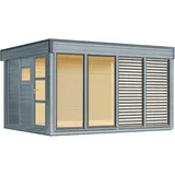 Wolff Finnhaus Design-Gartenhaus Finn Cube 4x3 Typ 3 hellgrau