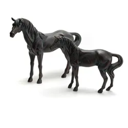 Elegantes Pferd kleines Modell - Schwarz Amadeus Harz 12.5x40.29 cm