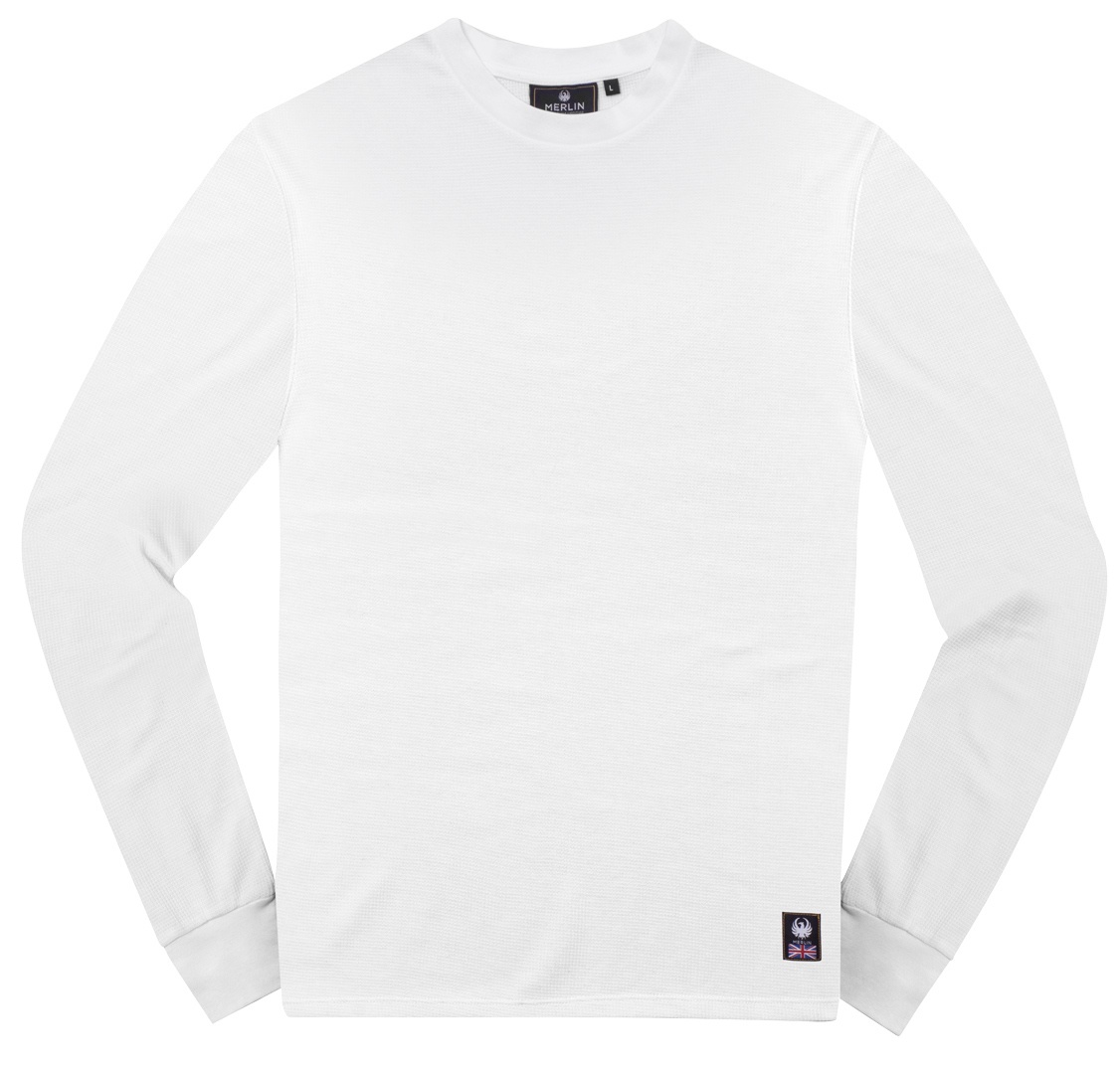 Merlin Kingsley Waffle Knit Longsleeve Overhemd, wit, XL