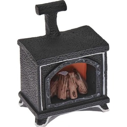 Rico Design Dekofigur Miniatur Kamin mit Licht, 7 cm x 3,5 cm x 4,8 cm schwarz