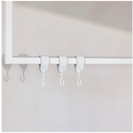 Metallbude Leder S Lederschiebe-Haken für Garderobenstangen - 3er Set in Weiß/Weiß - Modernes Design - Garderobenhaken aus Hochwertiger Lederschlaufe & Stahl - 10 cm