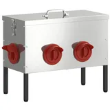 vidaXL Hühnerfütterer Silber 41,5 X 20,5 X 33 Cm Verzinkter Stahl Vidaxl