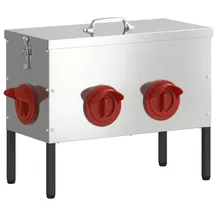 vidaXL Hühnerfütterer Silber 41,5 X 20,5 X 33 Cm Verzinkter Stahl Vidaxl