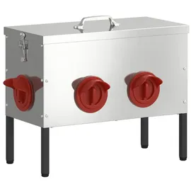 vidaXL Hühnerfütterer Silber 41,5 X 20,5 X 33 Cm Verzinkter Stahl Vidaxl