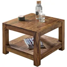 FineBuy Couchtisch Sheesham Braun 60 x 60 cm