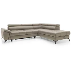 Ecksofa Mocca Leder Braun