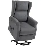 Homcom Fernsehsessel mit Aufstehhilfe Relaxsessel mit Liegefunktion, Leinenoptik, TV-Sessel mit Seitentasche und Fernbedienung, für Wohnzimmer, Sessel, Fernsehsessel
