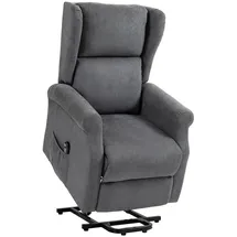 Homcom Fernsehsessel mit Aufstehhilfe Relaxsessel mit Liegefunktion, Leinenoptik, TV-Sessel mit Seitentasche und Fernbedienung, für Wohnzimmer, Sessel, Fernsehsessel