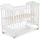 Cangaroo Babybett Wing 120 x 60 cm Gitterbett Buchenholz Räder 3 Höhenpositionen weiß