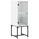 vidaXL Beistellschrank mit Glastür Weiß 35x37x100 cm