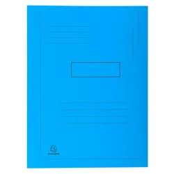 Exacompta 445006E 50x Aktenmappe mit Beschriftungsfeld und 2 Klappen aus Recyclingkarton 290g Forever, 24x32cm - blau
