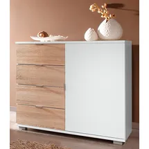 Priess Sideboard 82 x 71 x 38 cm Weiß / Eiche