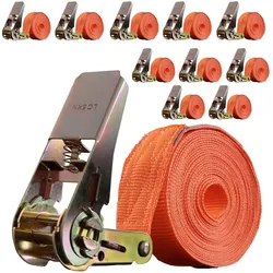 Baumarktplus 10 Stück Spanngurte mit Ratsche Zurrgurt 6m 1000kg 1-tlg zur Ladungssicherung