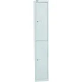 BISLEY Garderobenschrank Metall 30,5 x 30,5 x 180,2 cm Lichtgrau 1 Abteil 2 Fächer
