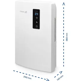 Clean Air Optima Luftentfeuchter mit Ionisator CA-703W - Geeignet für Räume bis 10m2 / 25m3 - Entfeuchtungsleistung 700ml/Tag (30°C / Rv80%) - Weiß