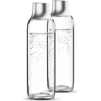 Brita Glasflasche für sodaTRIO Wassersprudler 1 l grau/transparent + 2er Pack
