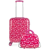 ITACA - Koffer Kinder Jungen Starre Kinder Koffer Leichte - Kinderkoffer Jungen für Flugzeugkabine Koffer Kinder Mädchen mit 4 Rädern - Koffer für Kinder 55x40x20, Fuchsia