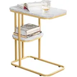SoBuy Beistelltisch Gold MDF 50 x 58 x 30 cm