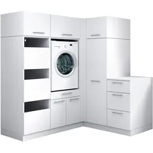 laundreezy Mehrzweckschrank-Set 186 x 200 x 68 cm Weiß