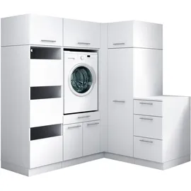 laundreezy Mehrzweckschrank-Set 186 x 200 x 68 cm Weiß