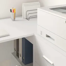 vidaXL Eckschreibtisch Weiß