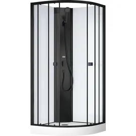 Marwell Komplettdusche 85x85x198 - Marwell Prime Style – Fertigdusche mit Acrylwanne, Armatur & 4 mm, Sicherheitsglas