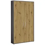moebel-dich-auf Aktenschrank OFFICE EDITION (abschließbar, Metallgriffe, 5 Fächer) Made in Germany grau