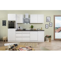 Küche Küchenzeile Küchenblock grifflos Weiß Lorena 280 cm Respekta