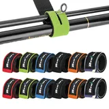 Realure 12 Stück Angelrute Klettverschluss 6 Farben Riemen Einstellbar Neopren Krawatten Riemen Elastische Angelrute Gürtel Krawatten für Feste Angelruten Gear Strap Spinnrute Meer Rute Feeder Rute