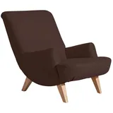 58 aufm Kessel Cocktailsessel Kajsa Kunstleder 58 x 71 x 58 cm Braun mit Relax-Funktion