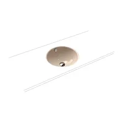 Kaldewei Classic Unterbauwaschtisch 910106003030 d= 36cm, mit Überlauf, Schallschutz, bahamabeige Perl-Effekt