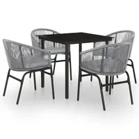 vidaXL Garten-Essgruppe 5-tlg. Grau