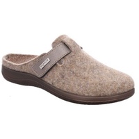 Rohde Pantoffel »BARI«, Hausschuh, Clog mit Klettverschluss-Riemchen, in Komfortweite G, Gr. 36, beige-meliert, , 21419603-36