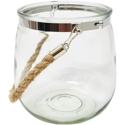 Windlicht Glas Teelicht Landhaus – Romantisches Gartenlicht Jute Henkel