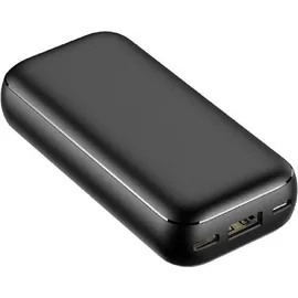 VEGER Powerbank 10 000mAh LCD Quick Charge PD 20W USB-A-, USB-C- und Micro-USB-Ladeanschluss schwarz