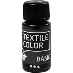 Creativ Company Textilfarbe, Schwarz, 50 ml, 1 Fläschchen