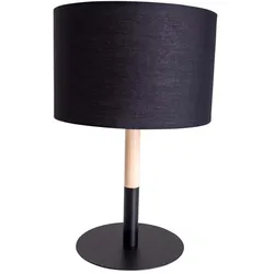 Tischleuchte Nachttischlampe Tischlampe schwarz Textil Wohnzimmerlampe H 37 cm