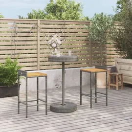 vidaXL Gartenbar-Set 3-tlg. Grau