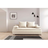 WERK2 Schlafsofa Biggi, 2-Sitzer Sofa & Schlafcouch mit Bettkasten beige