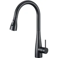 ubeegol Wasserhahn Küche Ausziehbar mit 3 Sprühfunktionen Brause, 360° Drehbar Spültischarmatur mit Brause, Armatur Mischbatterie Küche Edelstahl Schwarz Matt