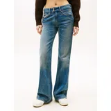 Tommy Hilfiger Bootcut-Jeans "SIA LOW BOOTCUT", Damen, Gr. 28, Länge 30, denim medium, Denim/Jeans, Obermaterial: 100% Baumwolle, Abriebeffekte, bootcut fit knöchellang, Jeans