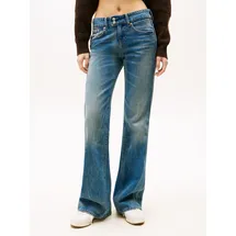 Tommy Hilfiger Bootcut-Jeans "SIA LOW BOOTCUT", Damen, Gr. 28, Länge 30, denim medium, Denim/Jeans, Obermaterial: 100% Baumwolle, Abriebeffekte, bootcut fit knöchellang, Jeans