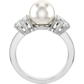 Swarovski Damenring Matrix Cocktailring, Kristallperle, Rundschliff, weiß 60