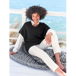 Pullunder HEINE "Pullunder", Damen, Gr. 38, schwarz, 100% Polyacryl, unifarben, Pullover
