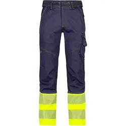 Dassy Stretch-Warnschutzbundhose Princeton - dunkelblau/neongelb - 53
