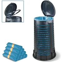 BRB-Lagertechnik Korbabfallsammler, Klappdeckel, Klemmring für 120 Liter Säcke, 410/520